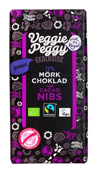 Veggie peggy/Mörkchoklad Cacao-Nibs 85 g
