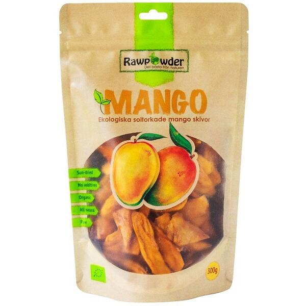 Mango Eko soltorkade skivor 300 g Rawpowder