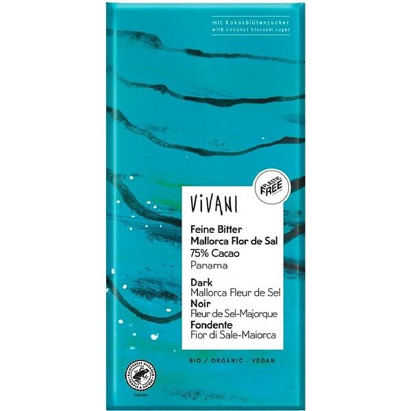 Vivani Mörk Choklad Mallorca Fleur de Sel 80g