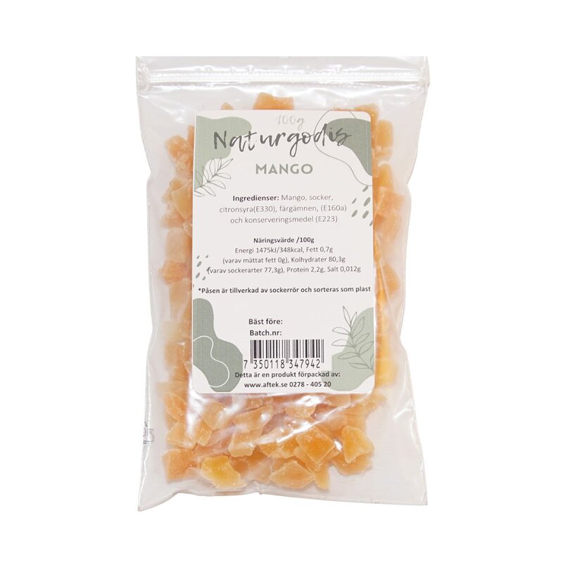 Torkad Mango 100 g Naturgodis