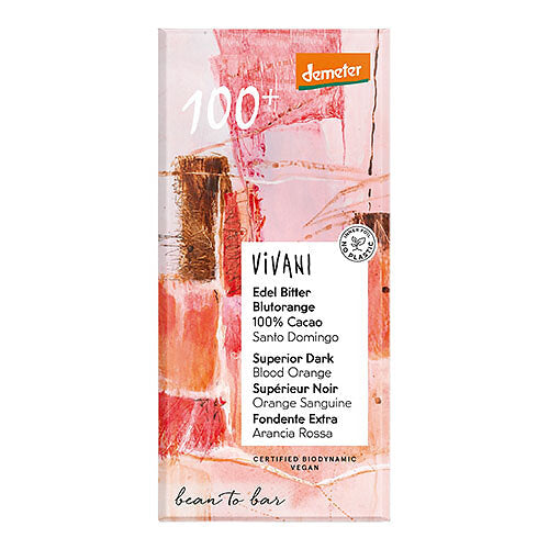 Vivani Choklad Mörk 100% Blodapelsin EKO 90g