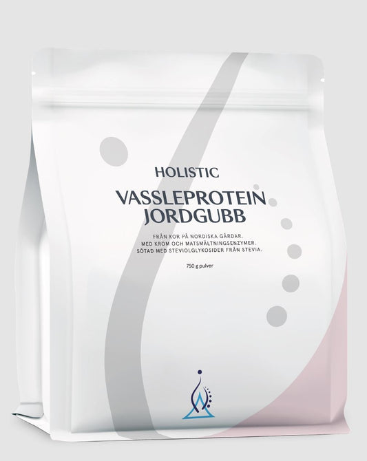 Vassleprotein Jordgubb750 g Holistic