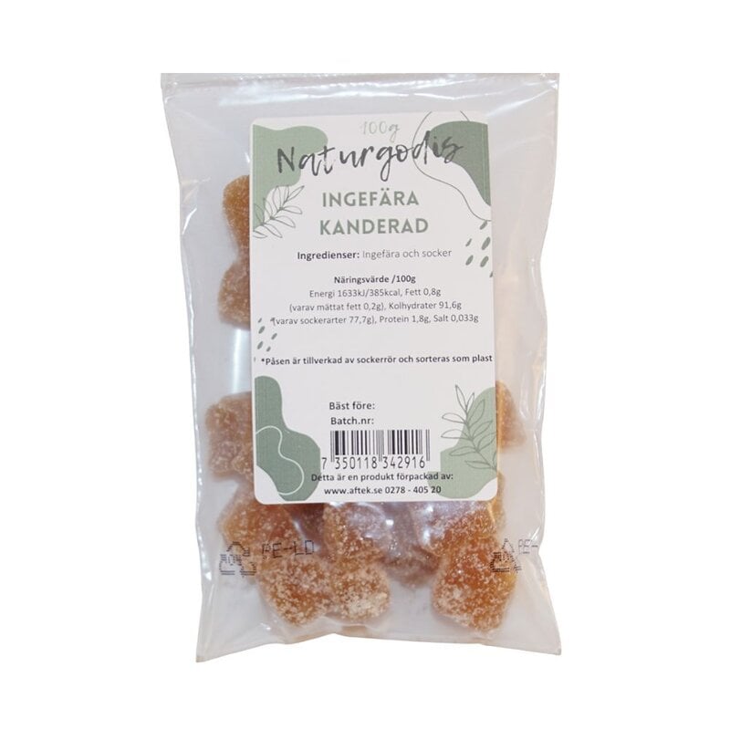 Ingefära Kanderad 100 g Natur godis